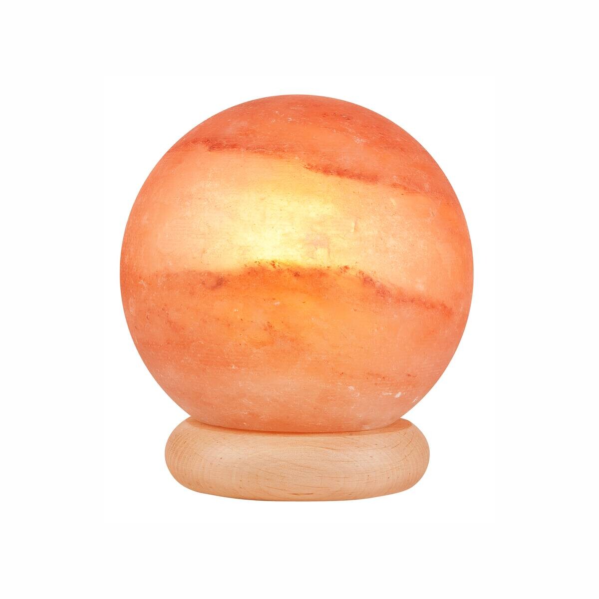 Lamkur Salzleuchte orange beige Holz B/H/L: ca. 16x16x16 cm E14 1 Brennstellen