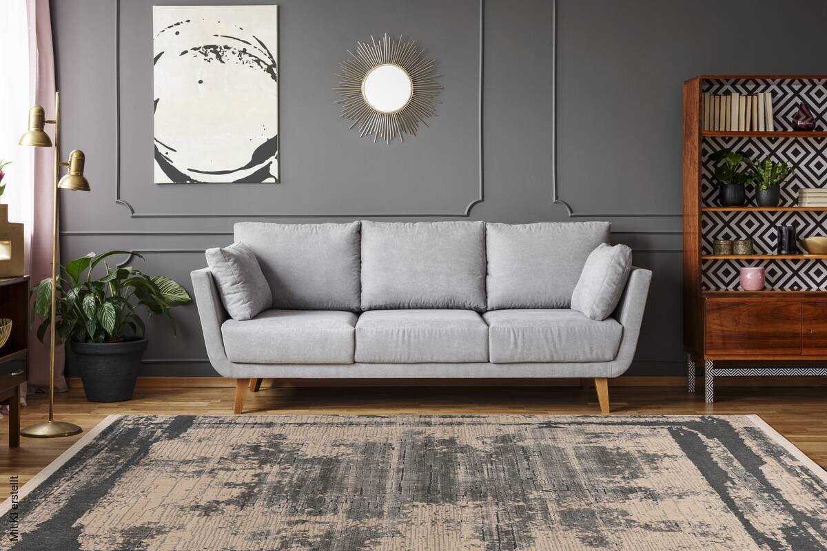 Kayoom Kurzflorteppich Adela 225 grau B/H/L: ca. 80x1,3x150 cm