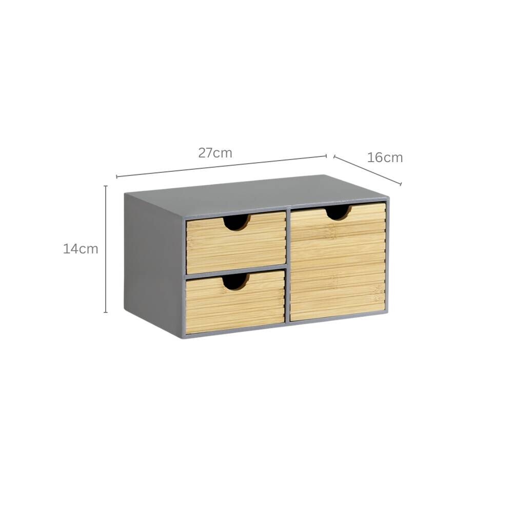 Organizer grau Holz B/H/L: ca. 16x14x27 cm