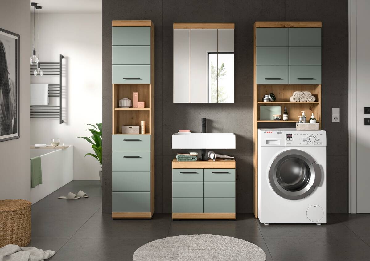Badezimmer-Set Scout Eiche Artisan Nachbildung salbei Nachbildung B/H/T: ca. 190x191x34 cm