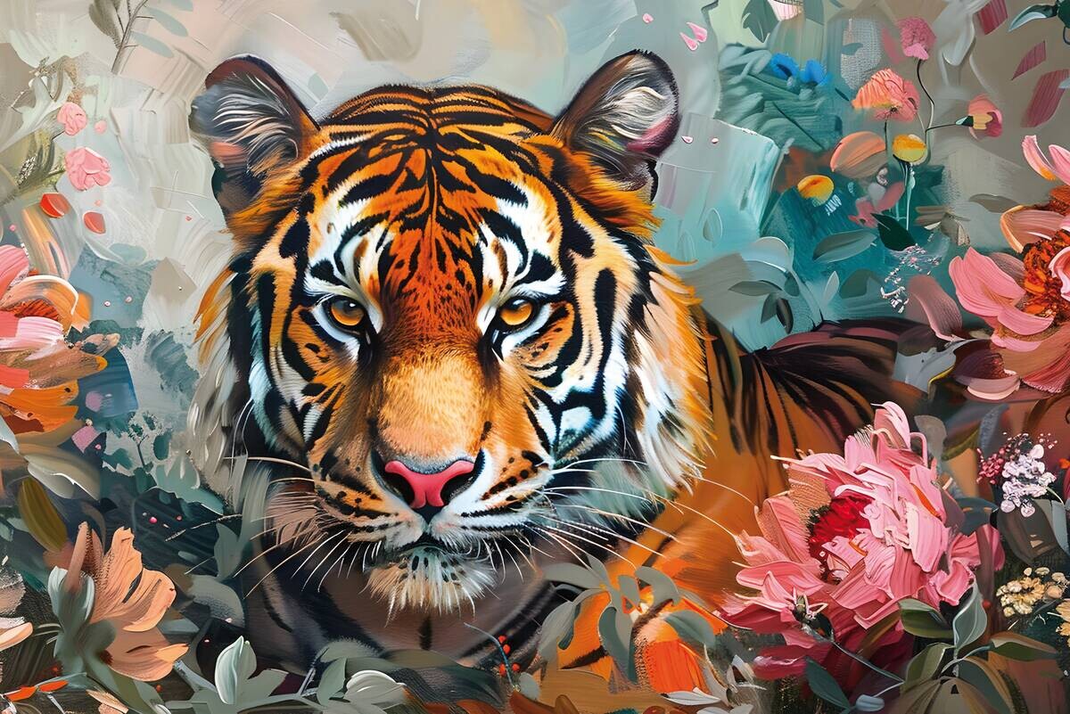 Keilrahmenbild Tiger B/H: ca. 90x60 cm
