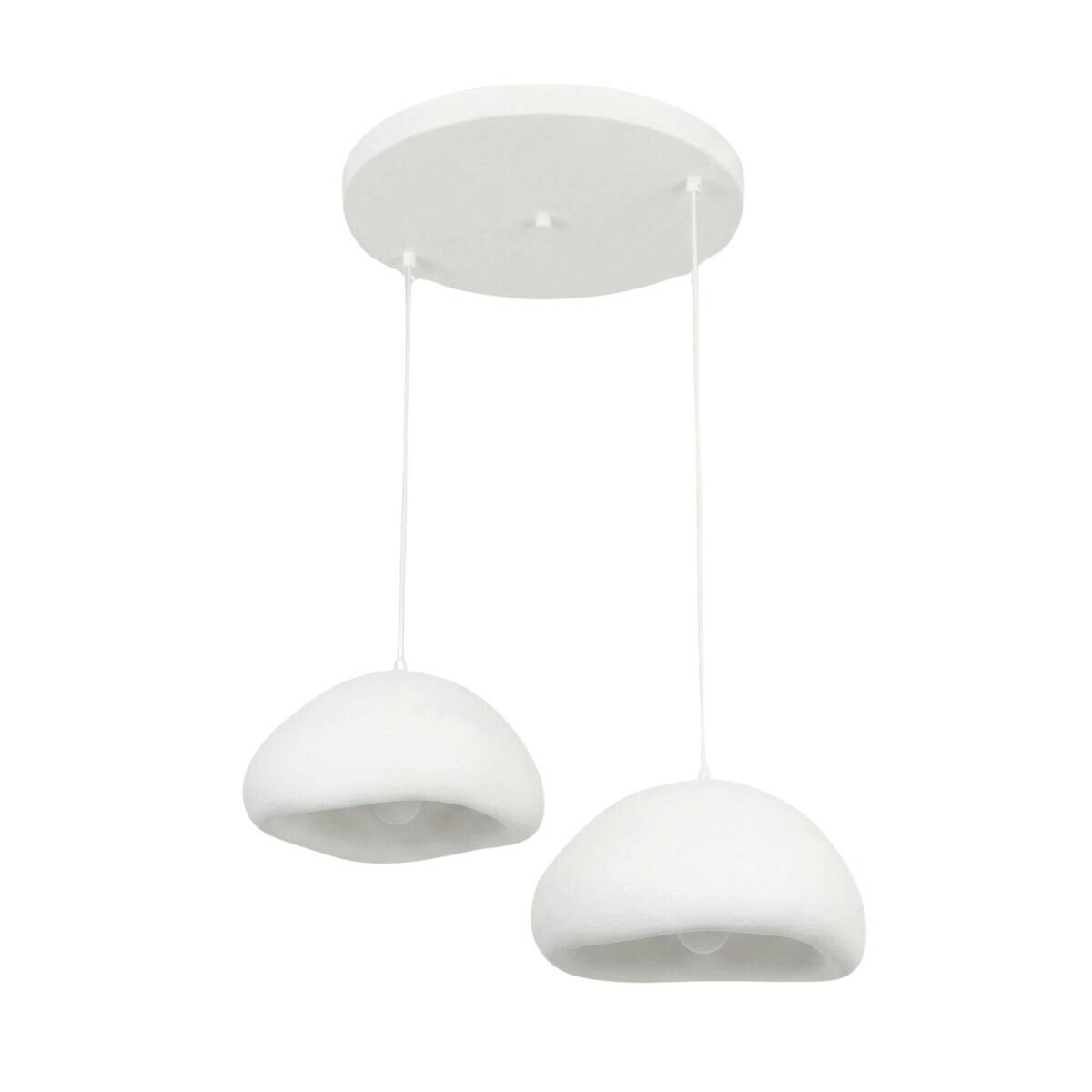 Opviq Pendelleuchte weiß B/H/T: ca. 74x115x74 cm E27 2 Brennstellen