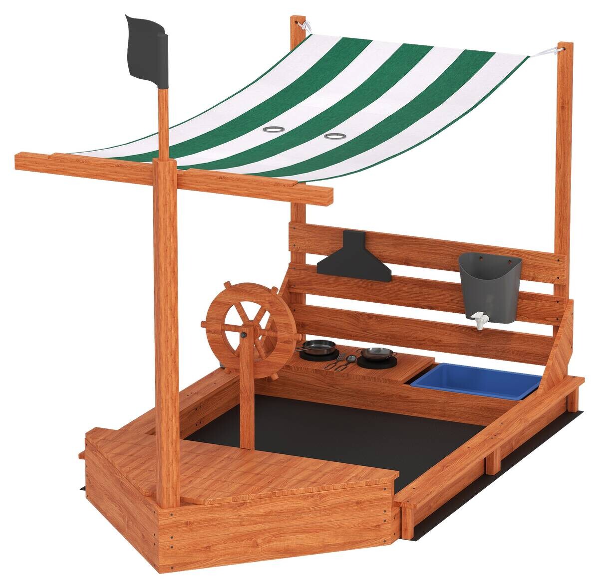 Outsunny Sandkasten grün B/H/L: ca. 103x144,5x180 cm