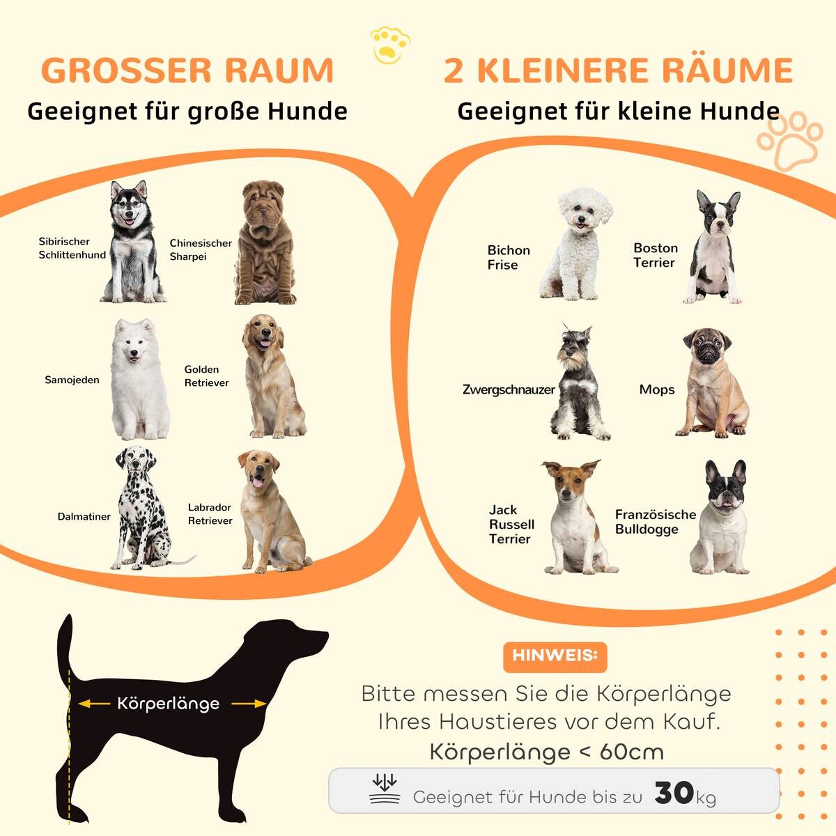 PawHut Hundekäfig grau MDF B/H/L: ca. 60x88,5x120 cm