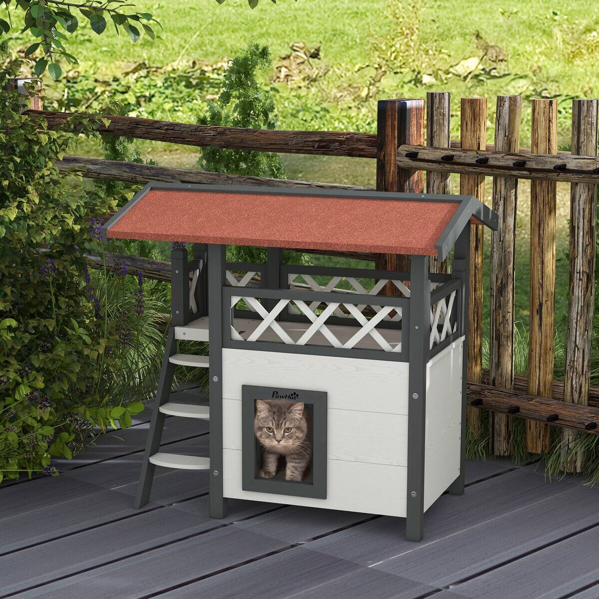PawHut Katzen-Zubehör weiß Polypropylen B/H/L: ca. 50x77x73 cm