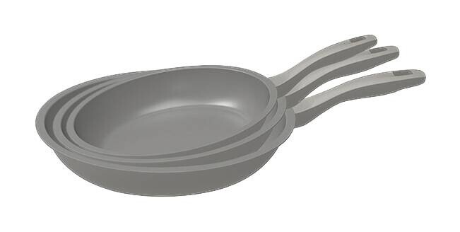 MICHELINO Bratpfannenset Alythia grau Aluminium 3 tlg.