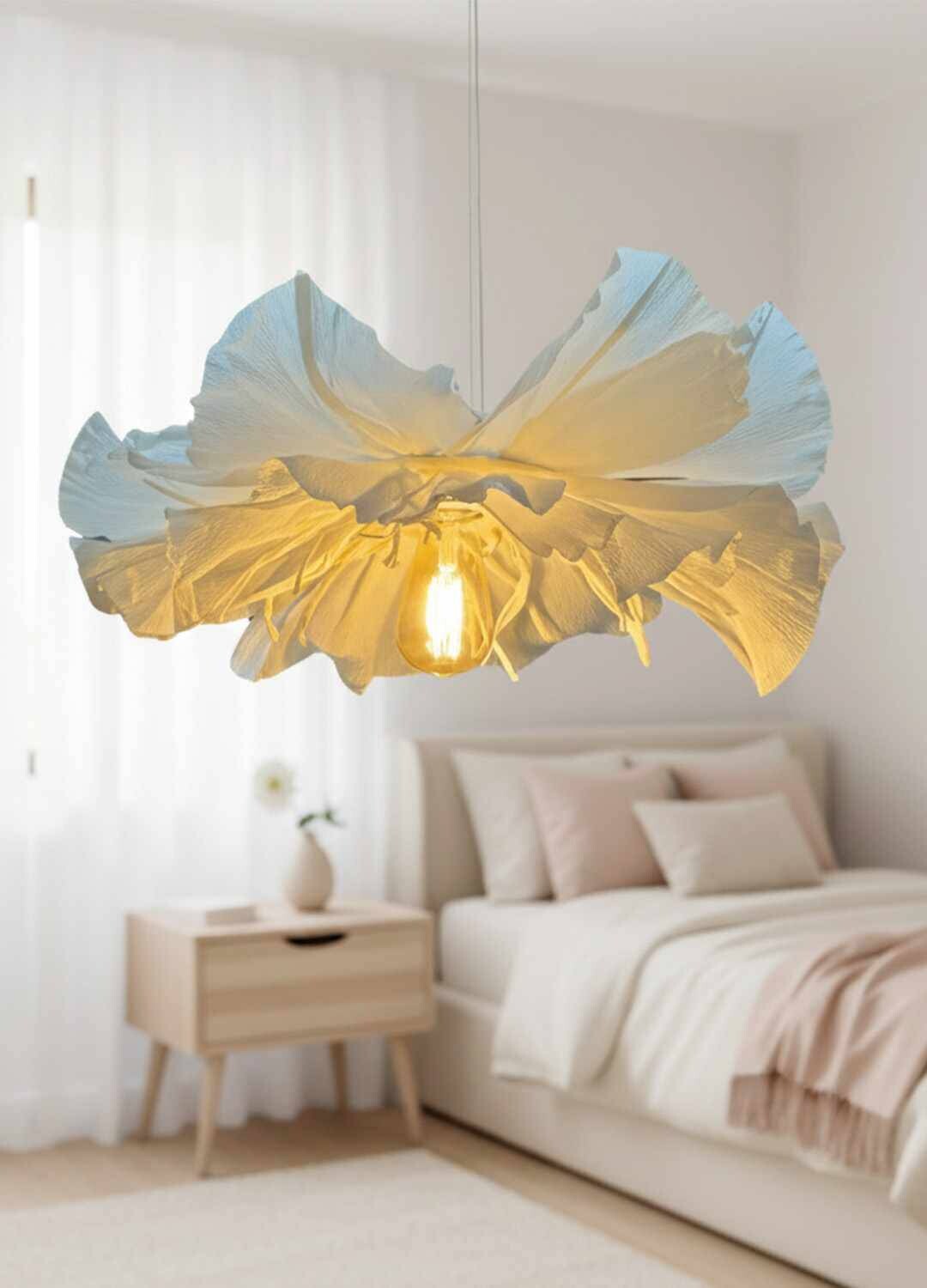 Opviq Pendelleuchte weiß Kunststoff B/H/T/L/D: ca. 48x85x48x48x48 cm E27 1 Brennstellen