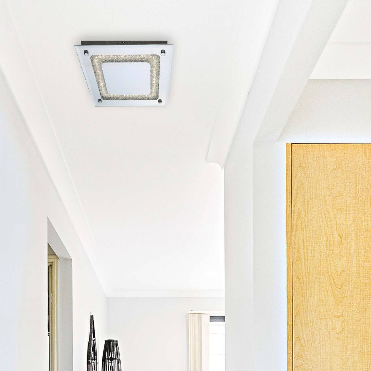 Näve Leuchten Deckenleuchte 1223742 Chrom Glas Metall B/H/T: ca. 24x6x24 cm null 1 Brennstellen