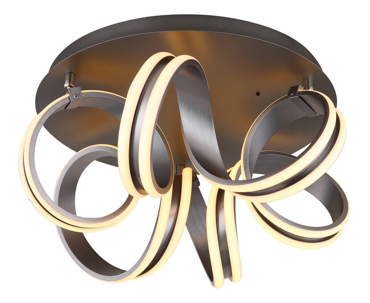 GLOBO Deckenleuchte dunkelgrau Opal Metall Aluminium H/D: ca. 25x54 cm 1 Brennstellen