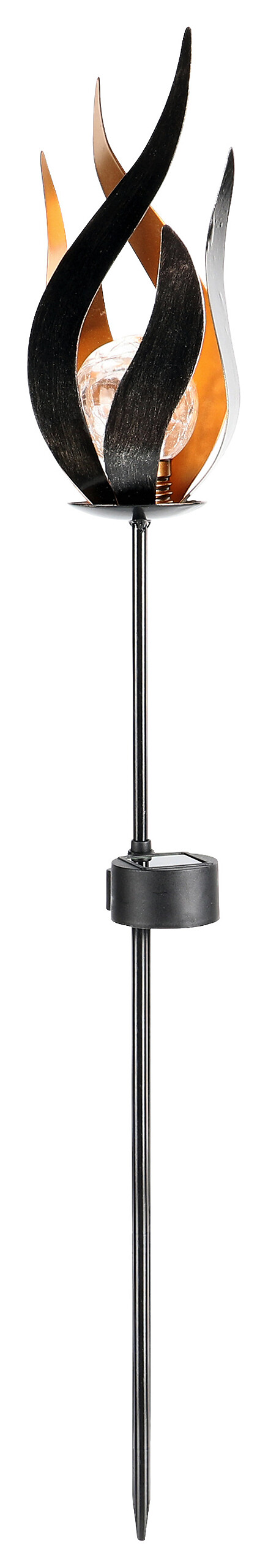 Solarleuchte schwarz bronze Metall Kunststoff H: ca. 61 cm