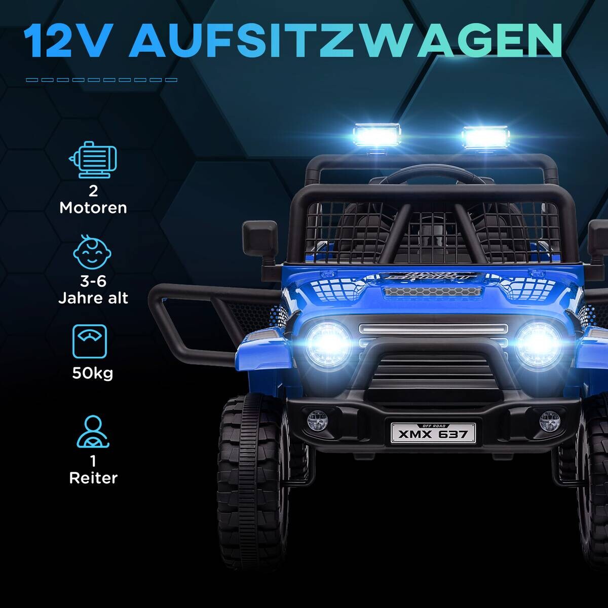 AIYAPLAY Elektro Kinderauto blau B/H/L: ca. 67x68,5x109 cm