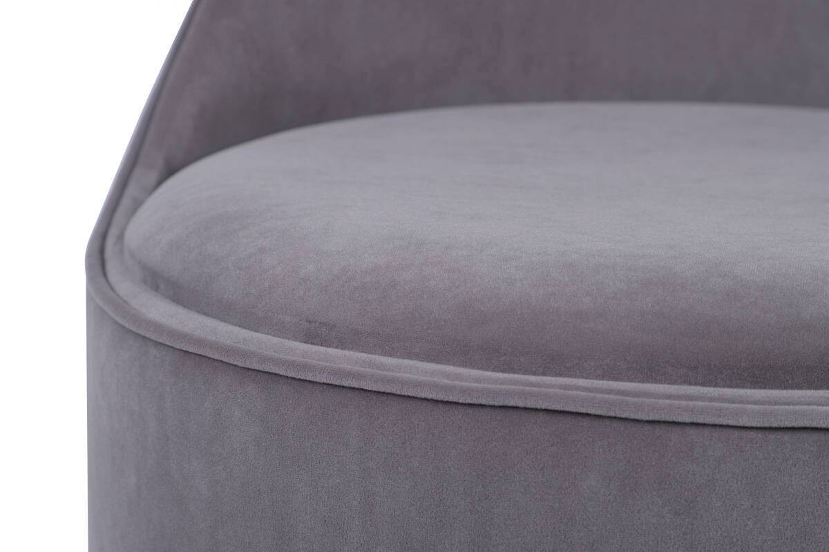 Hocker Viktor 100 grau Samt H/D: ca. 68x52 cm