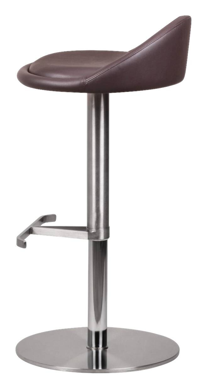 Barhocker braun Edelstahl Kunstleder Edelstahl B/H/T: ca. 43x90x43 cm