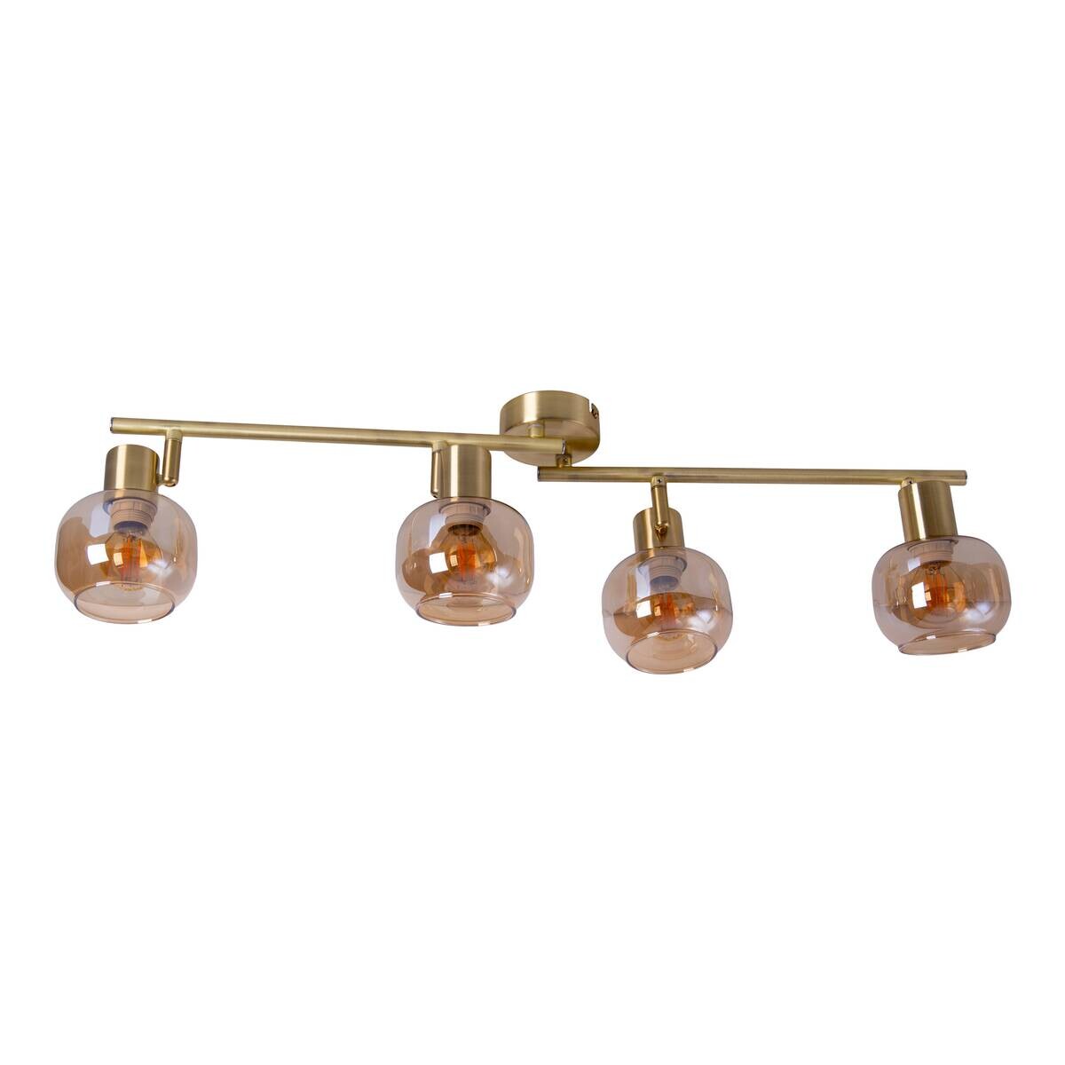 Näve Leuchten Spot gold Glas Metall B/H/T: ca. 80x20x10 cm E14 4 Brennstellen