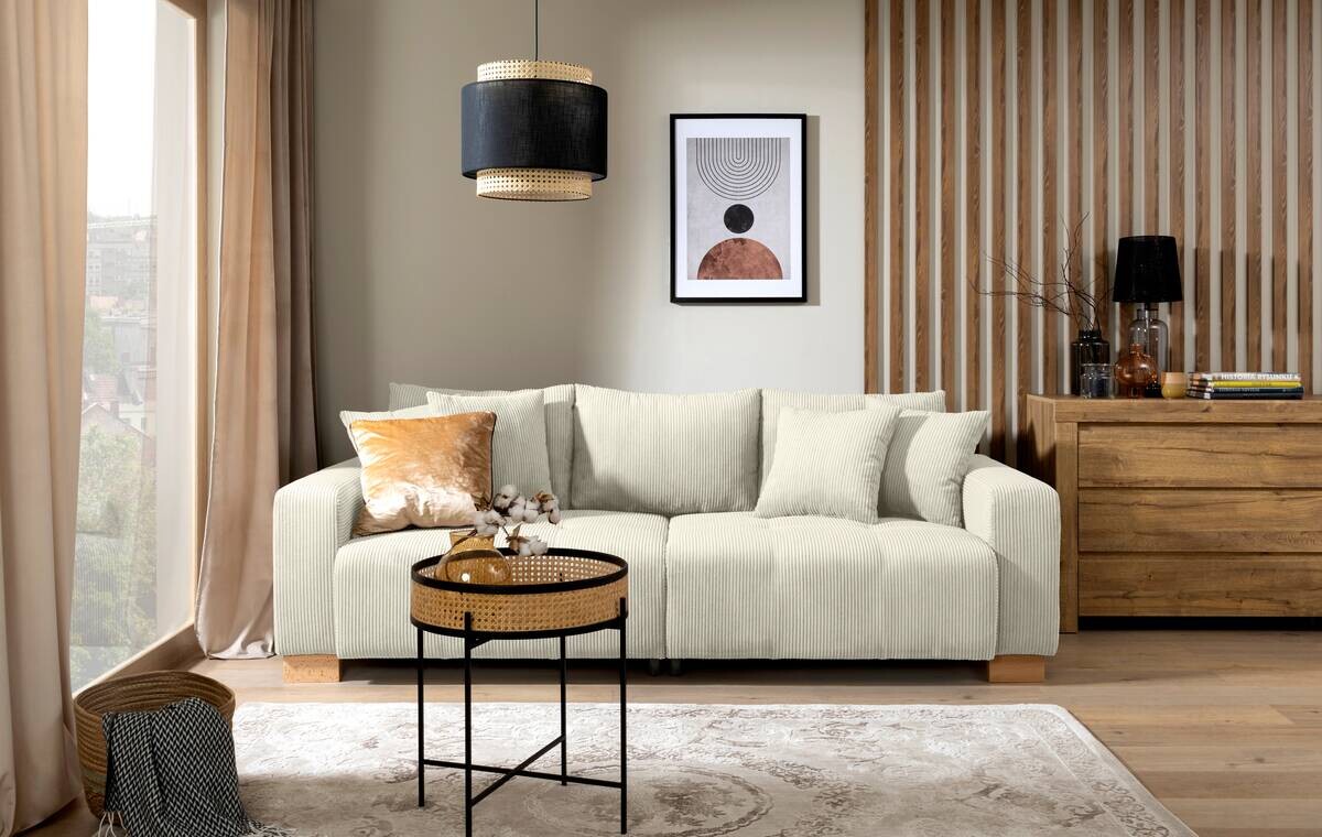 Big Sofa Alpha New beige Microfaser B/H/T: ca. 244x85x112 cm