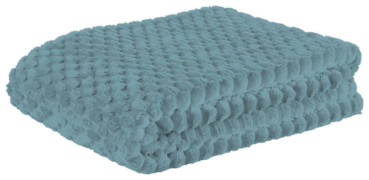 POCOline Wohndecke Wabe petrol 100% Polyester B/L: ca. 150x200 cm