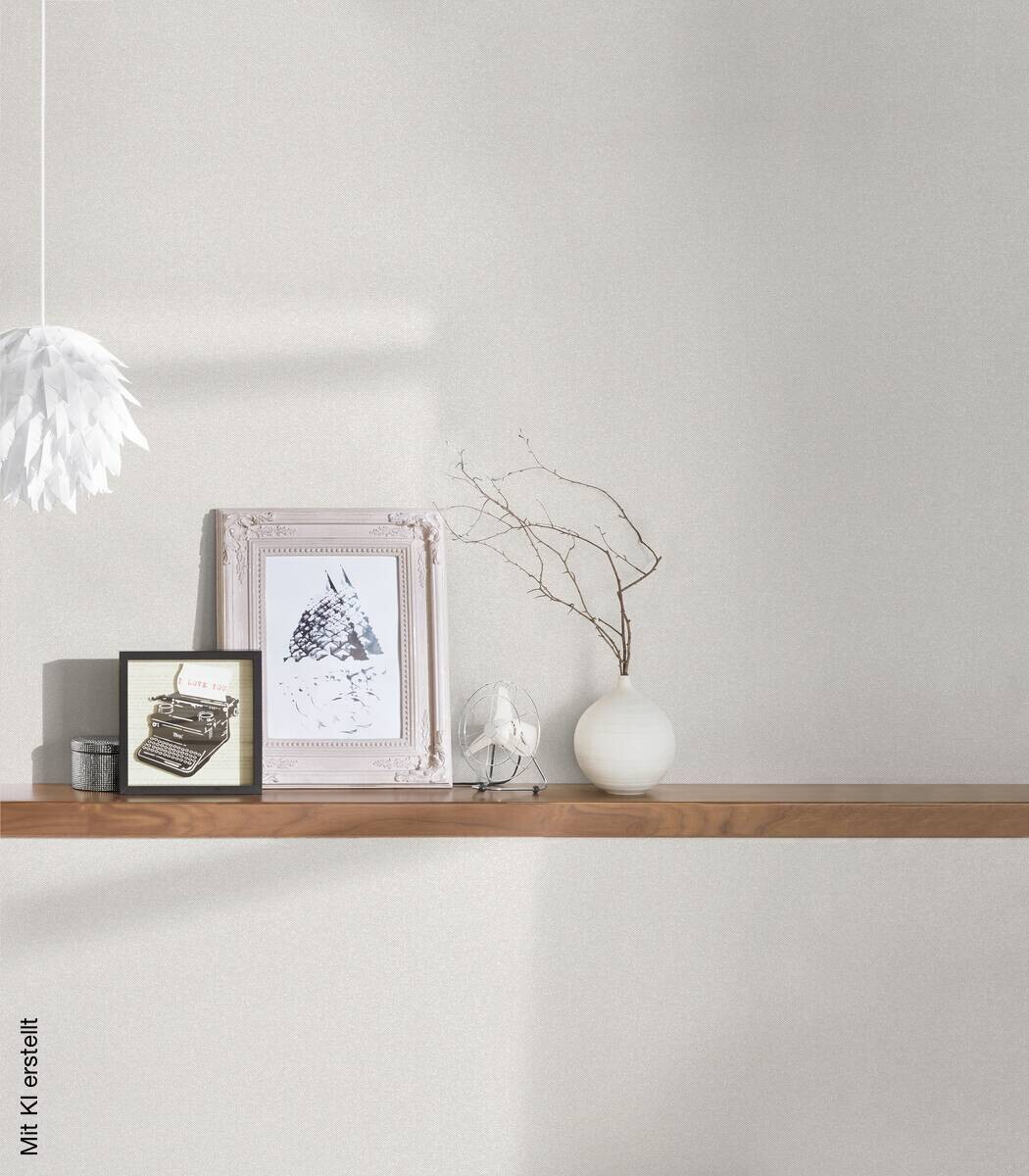 A.S.Creation Vliestapete New Elegance Uni creme B/L: ca. 53x1005 cm