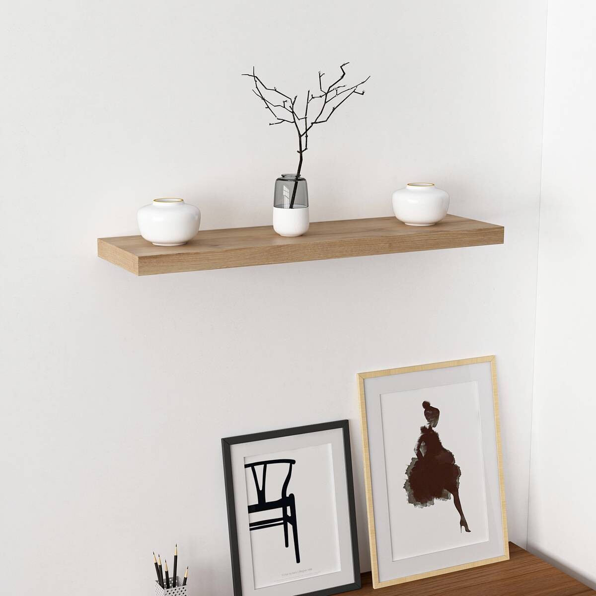 Wandboard Shelvy 80 Eiche Viking Nachbildung B/H/T: ca. 80x4x24 cm