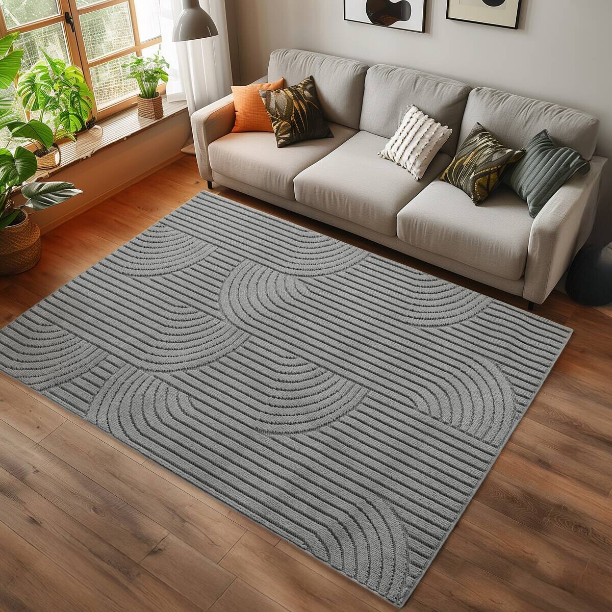 Ayyildiz Kurzflorteppich HELIX silber B/H/L: ca. 140x0,7x200 cm