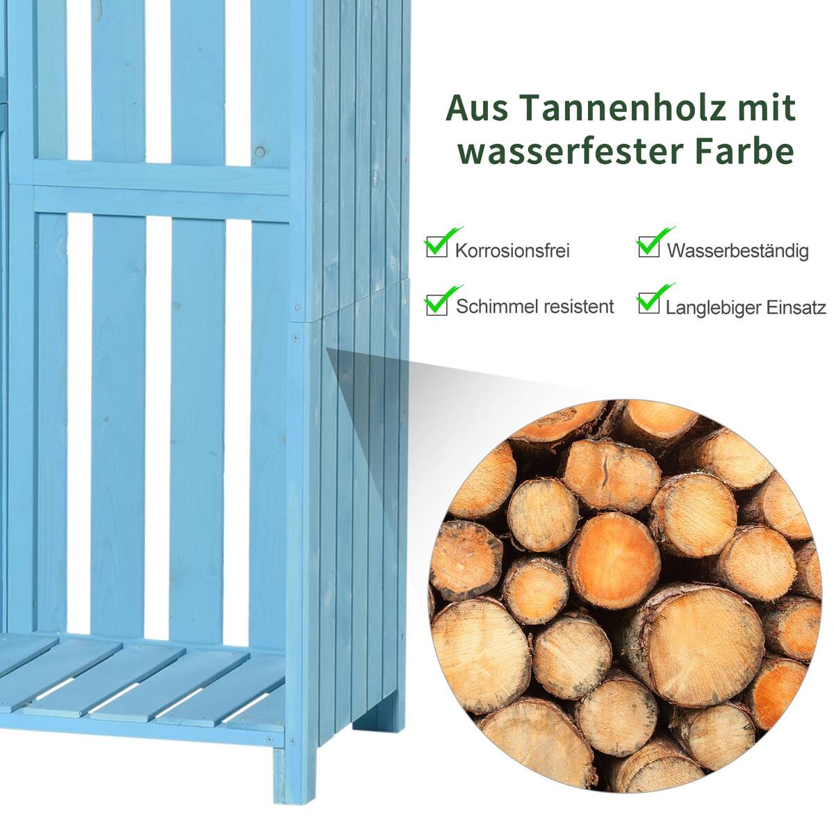 Outsunny Gartenhaus blau B/H/L: ca. 130x180x54,5 cm