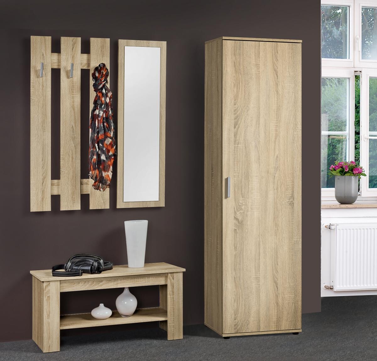 Garderobenset Lupo Eiche Sonoma Nachbildung B/H/T: ca. 90x154x33 cm