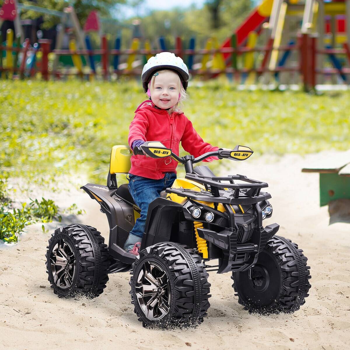 HOMCOM Kinderauto gelb B/H/L: ca. 65x100x73 cm