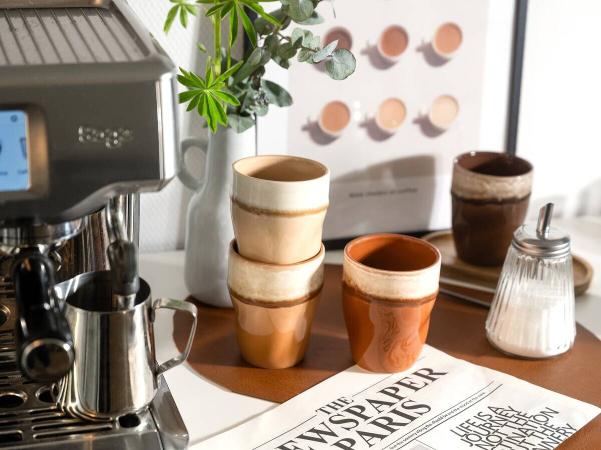 CreaTable Kaffeetassenset Squeezy Mocha braun Steinzeug 4 tlg.