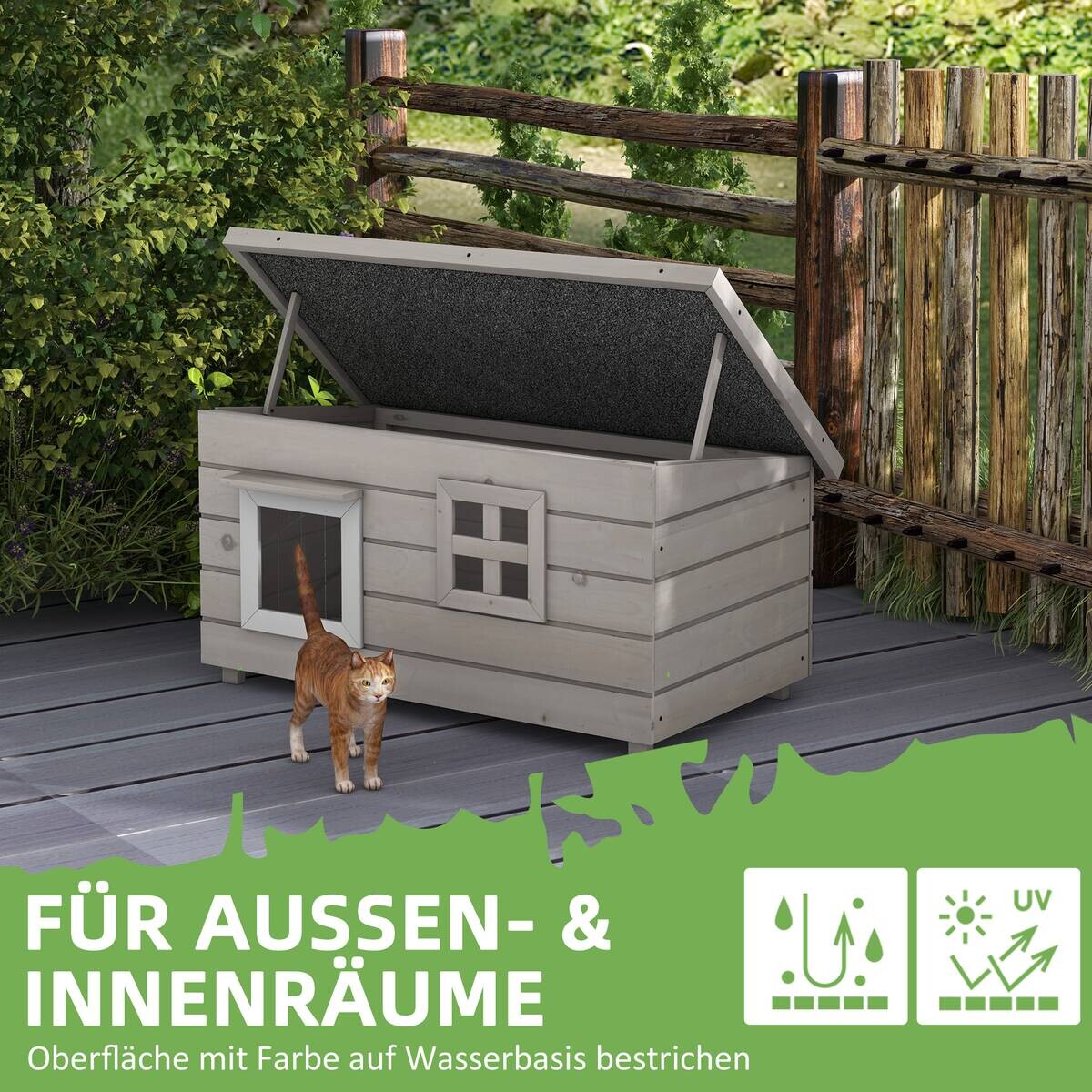 PawHut Katzen-Zubehör schwarz Edelstahl B/H/L: ca. 52x87x44 cm