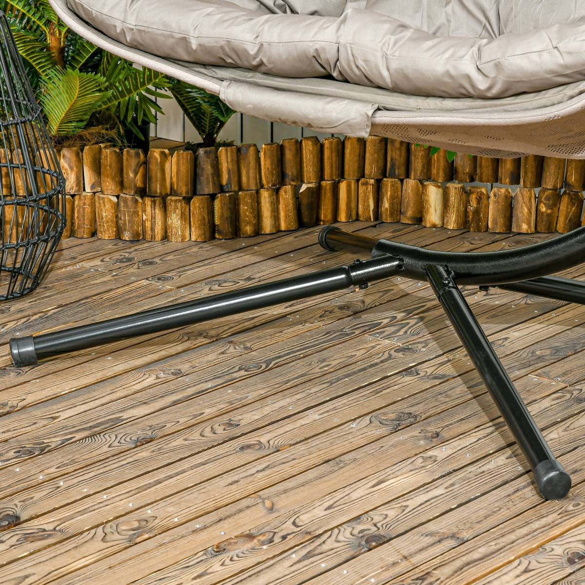 Outsunny Hängesessel mit Sitzkissen sand Polyester B/H/L: ca. 103x172x130 cm