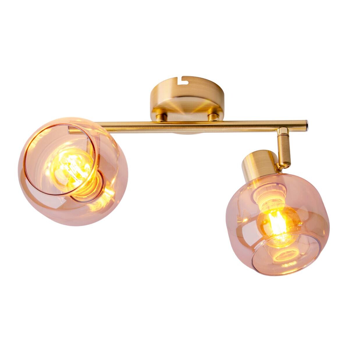 Näve Leuchten Spot gold Glas Metall B/H/T: ca. 40x20x10 cm E14 2 Brennstellen