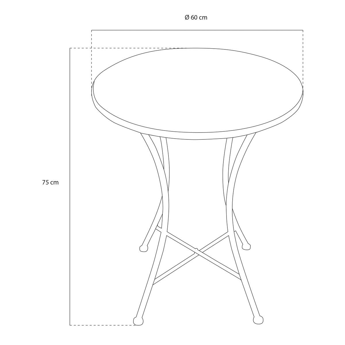 AXI Outdoor Living Bistroset Amélie Mosaik braun Metall B/H/L: ca. 60x92x60 cm