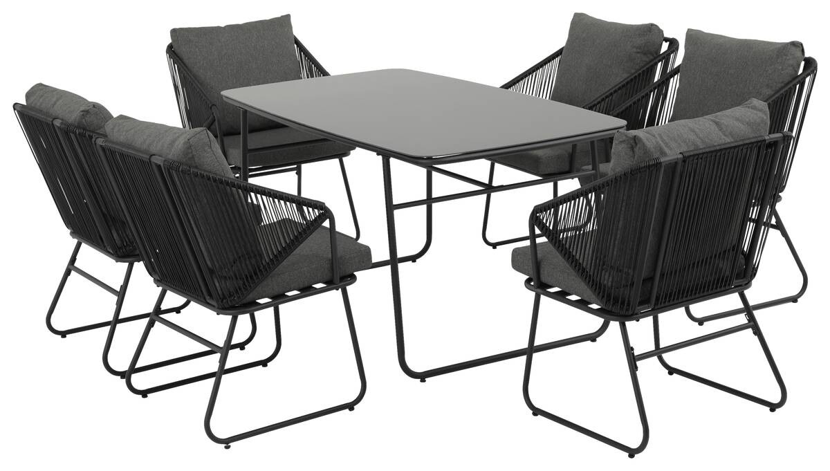 POCOline Gartensitzgruppe schwarz Stahl