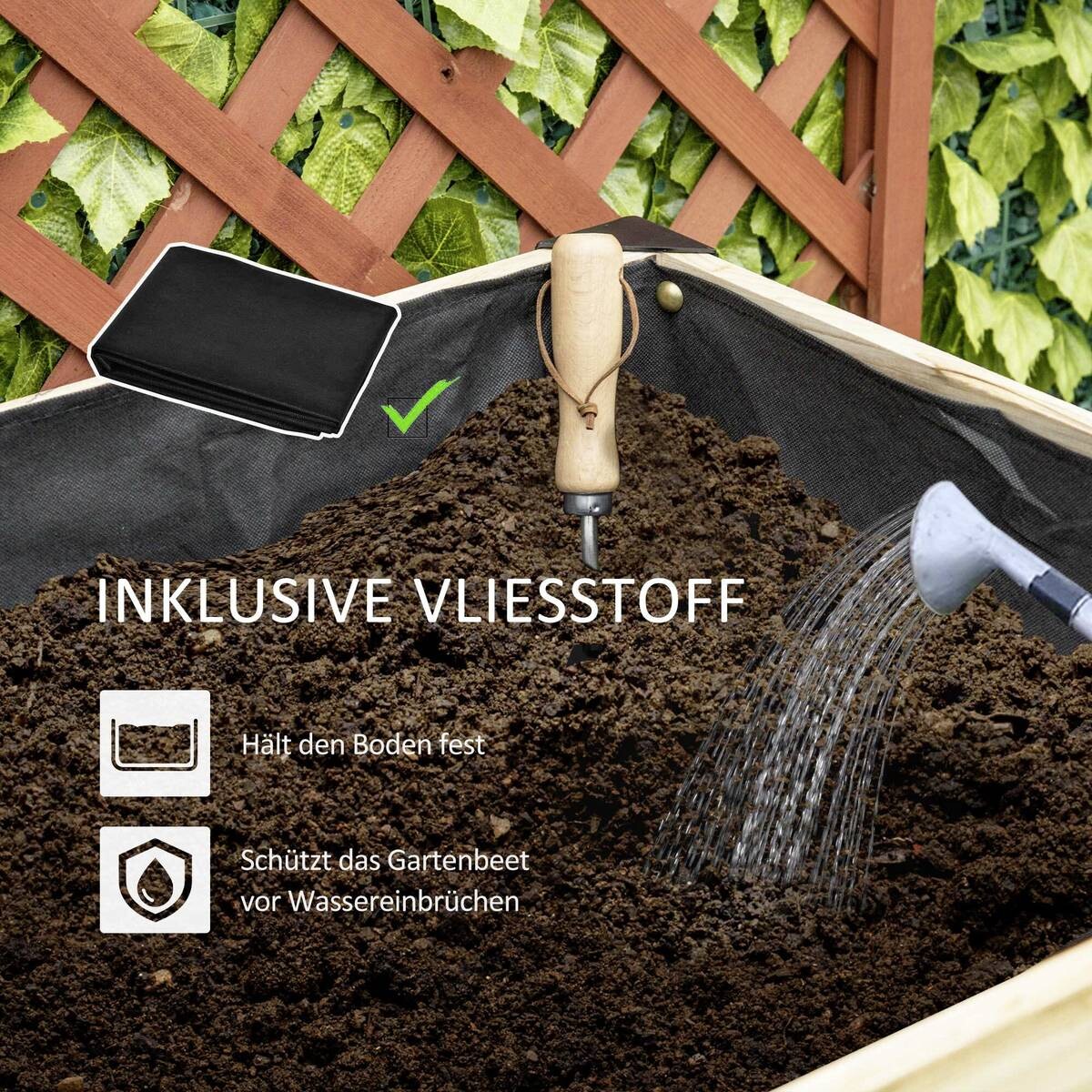 Outsunny Hochbeet schwarz Stahl B/H/L: ca. 60x74x120 cm