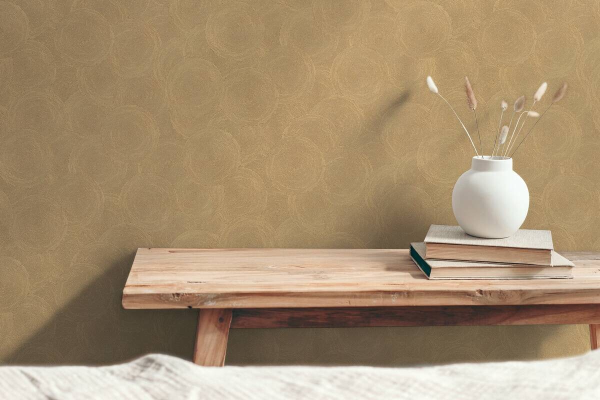 A.S.Creation Vliestapete gelb braun B/H/D: ca. 53x1005x8,8 cm