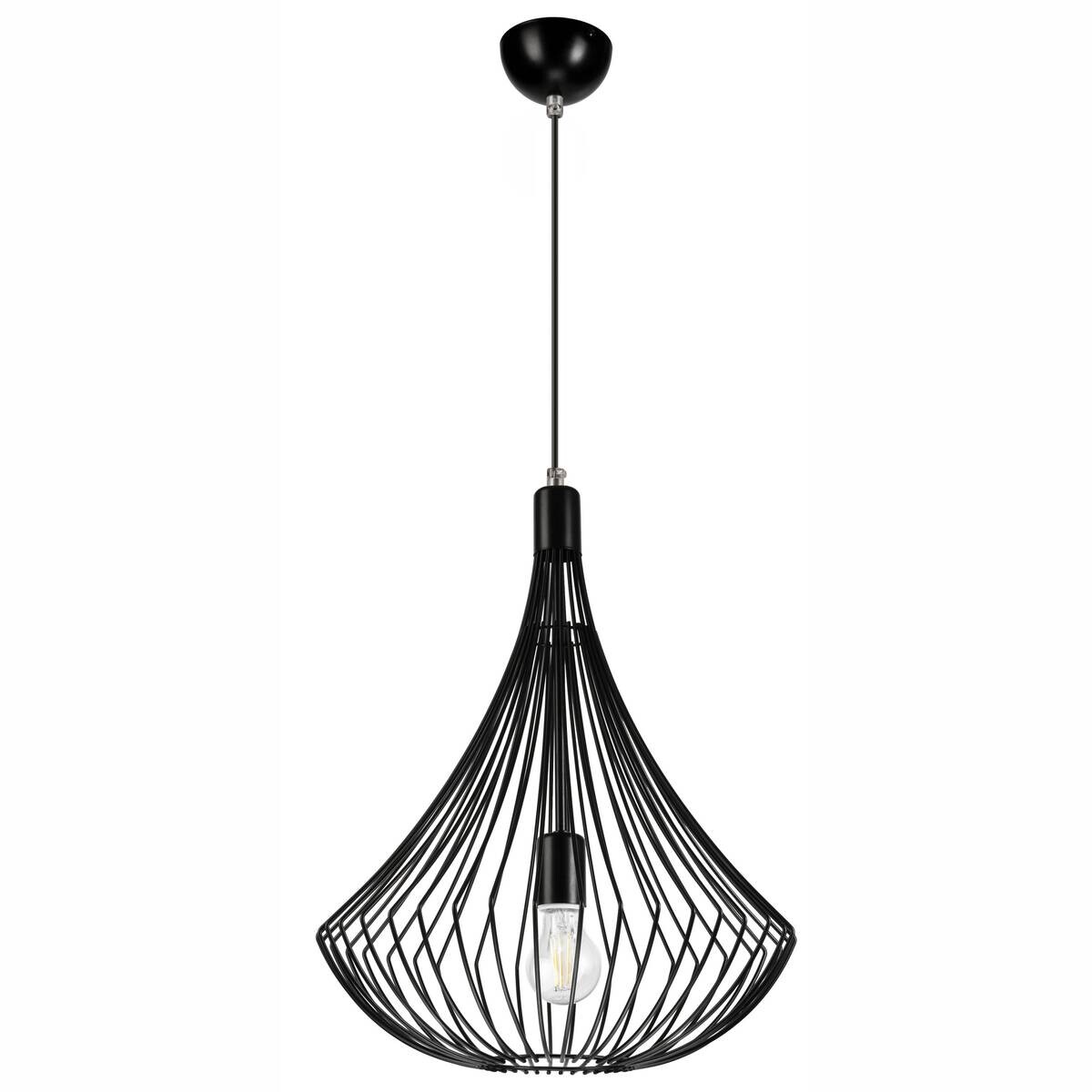 Lamkur Pendelleuchte Balerina schwarz Stahl H/L: ca. 90x38 cm E27 1 Brennstellen
