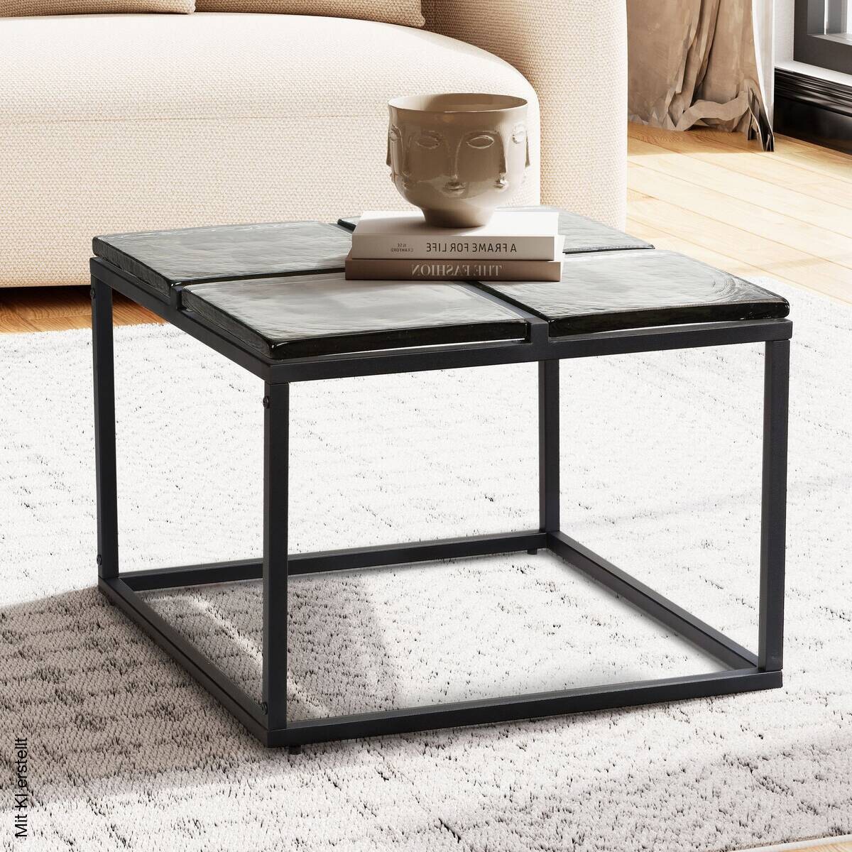 Couchtisch klar schwarz B/H/T: ca. 58x43,5x58 cm