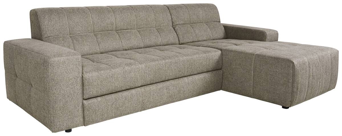Ecksofa mit Bettfunktion graubraun Flachgewebe B/H/T: ca. 267x93x163 cm