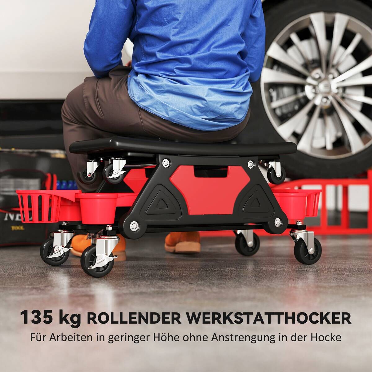 Werkstatthocker B/H/L: ca. 33x33x86 cm