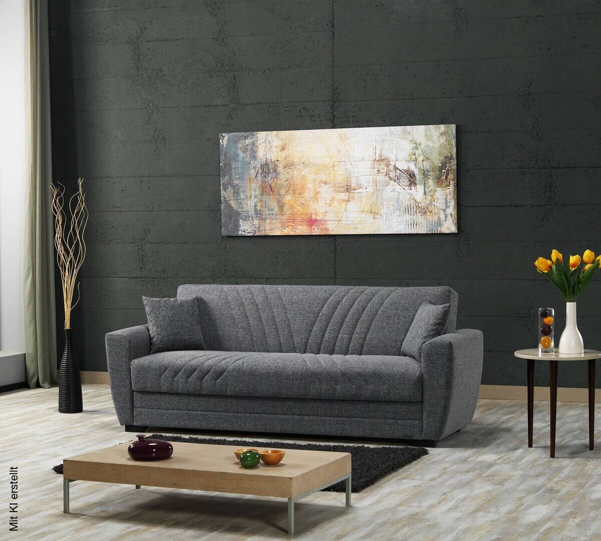Schlafsofa Alanya grau Microfaser B/H/T: ca. 227x91x83 cm