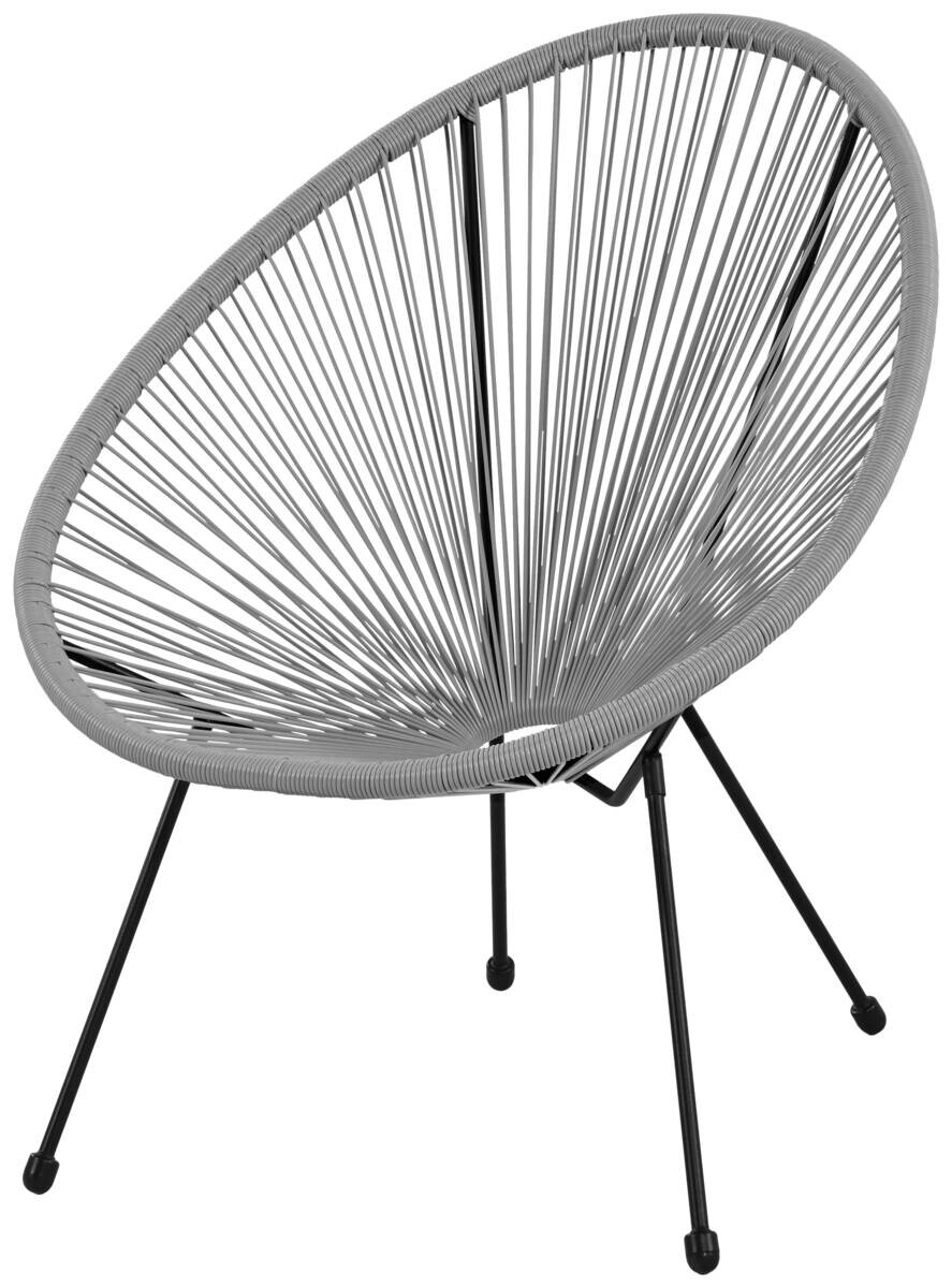 POCOline Gartenstuhl Acapulco grau Stahlrohr B/H/L: ca. 73x84x76 cm