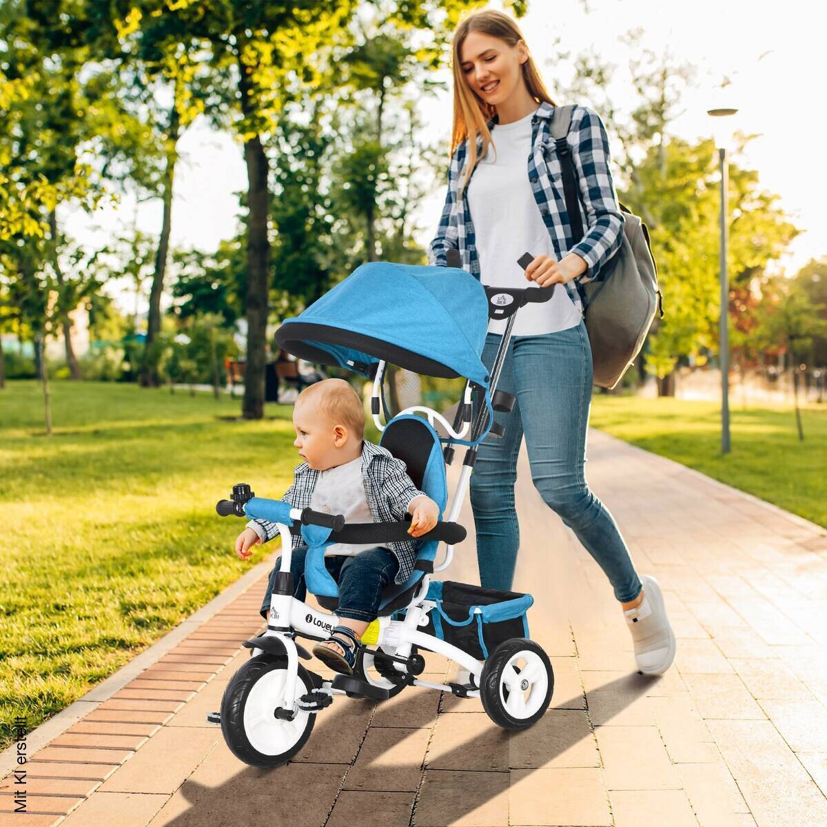 HOMCOM Kinderdreirad blau B/H/L: ca. 50x106x95 cm