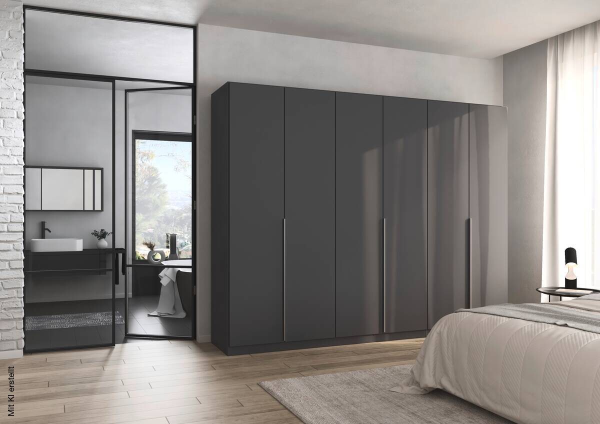 Kleiderschrank Alabama grau B/H/T: ca. 271x210x54 cm