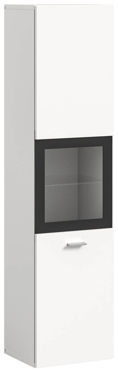 Badhochschrank BOSTON weiß schwarz B/H/T: ca. 30x125x29 cm