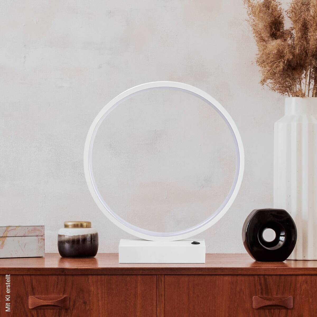 Opviq LED-Tischleuchte weiß B/H/T: ca. 30x35x9 cm