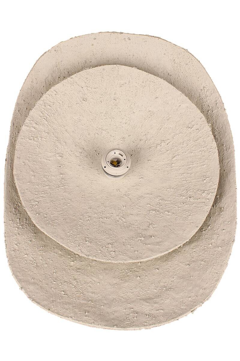 Pendelleuchte weiß creme Metall Beton B/H/L/D: ca. 59x75x59x59 cm E27 1 Brennstellen