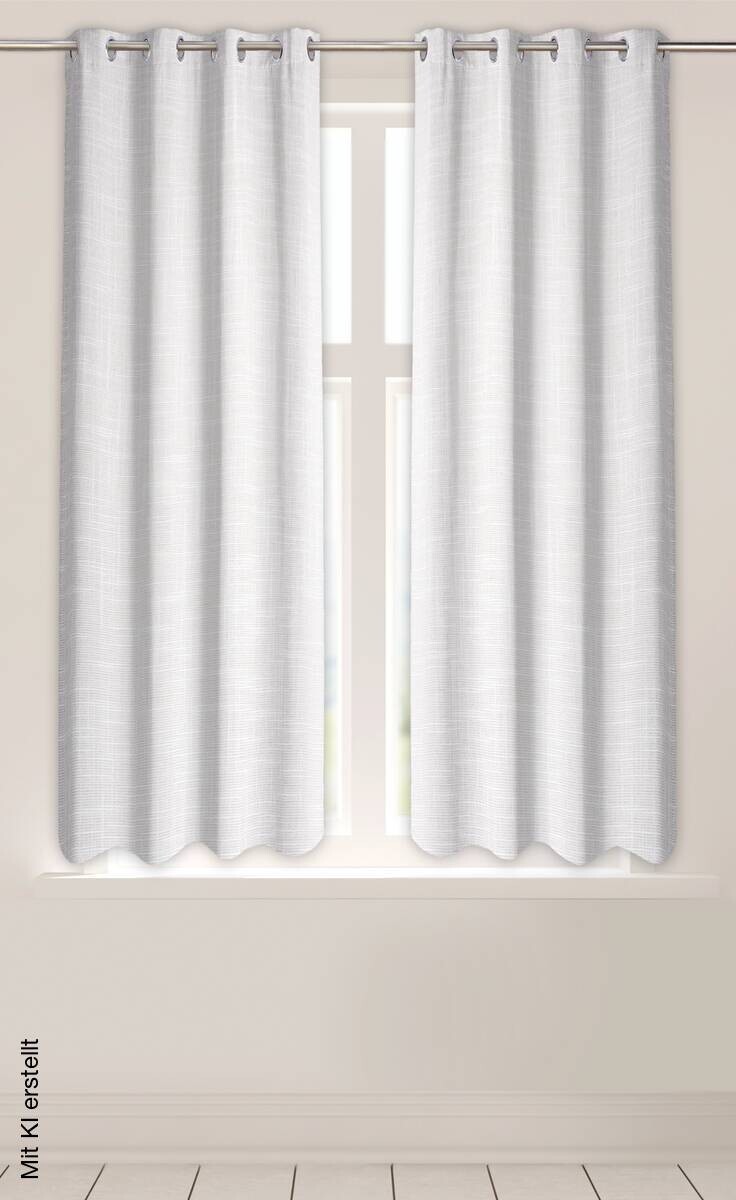 Ösenvorhang Monza weiß 100% Polyester B/L: ca. 135x145 cm