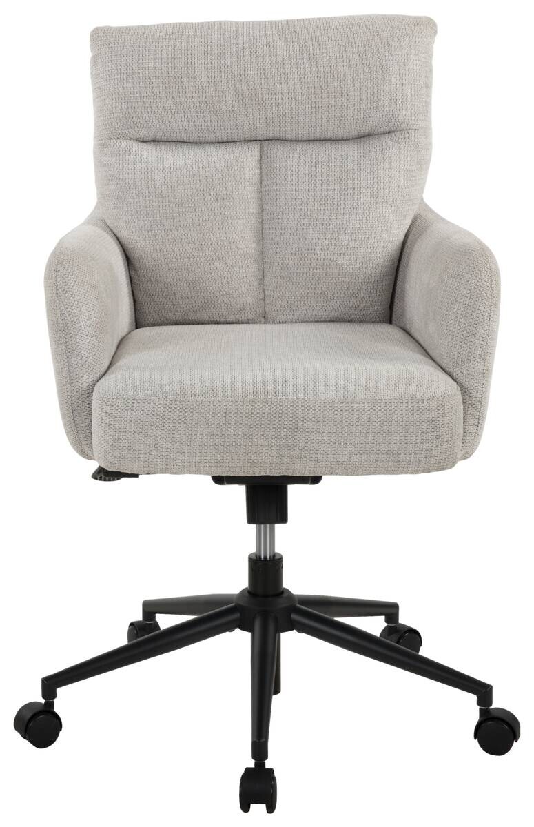 Drehstuhl Lenn hellgrau schwarz Metall Polyester