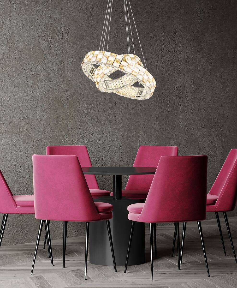 GLOBO LED-Pendelleuchte Chrom transparent Glas Metall H/D: ca. 120x61 cm 1.0 Brennstellen