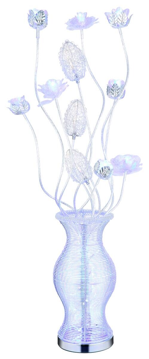 GLOBO LED-Tischleuchte FLORIELLE silber Aluminium Kunststoff H/D: ca. 88x29 cm 1 Brennstellen