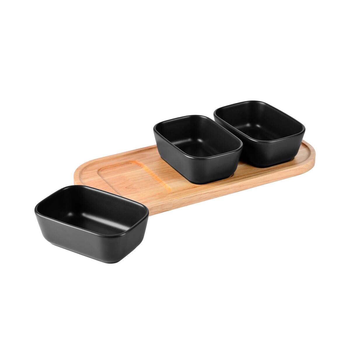 BERGNER Servierschale CHARCOAL schwarz Holz B/H/L: ca. 16x7,5x35 cm